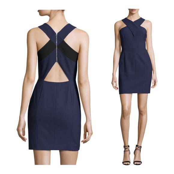 ELIZABETH AND JAMES Elliot Dress Navy Blue Dress Mini Sleeveless Cutout Back 10 - Picture 14 of 14